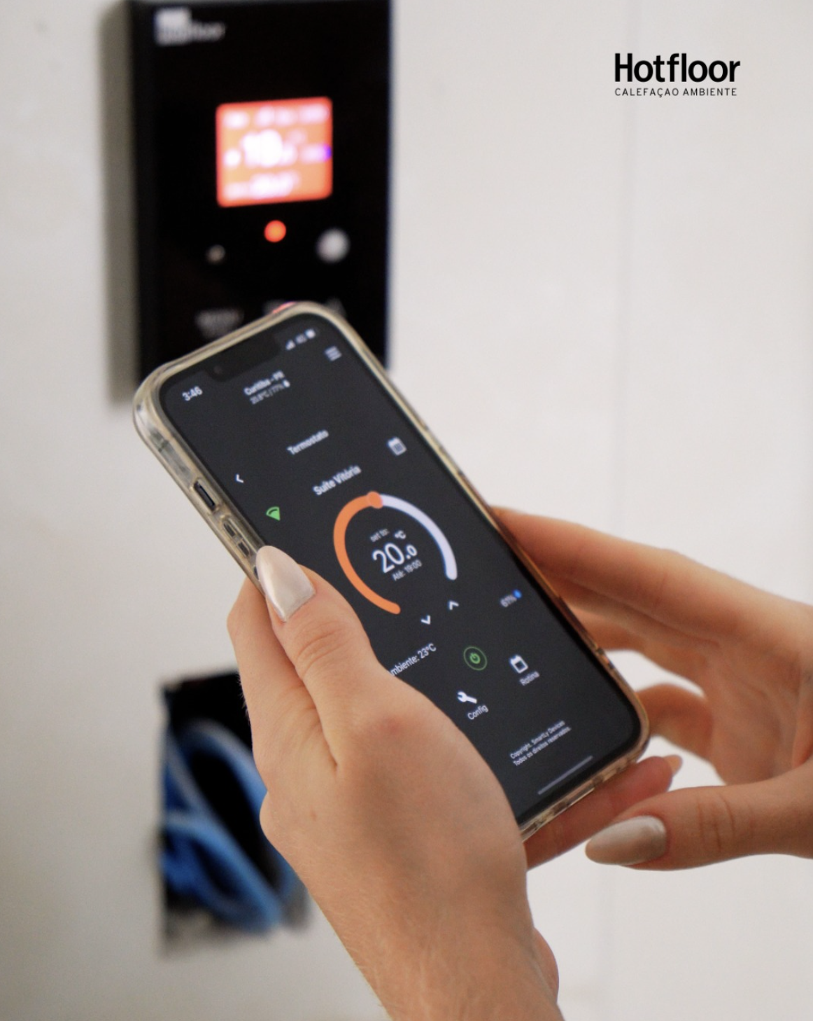 Yatchouse — controle do piso aquecido pelo celular